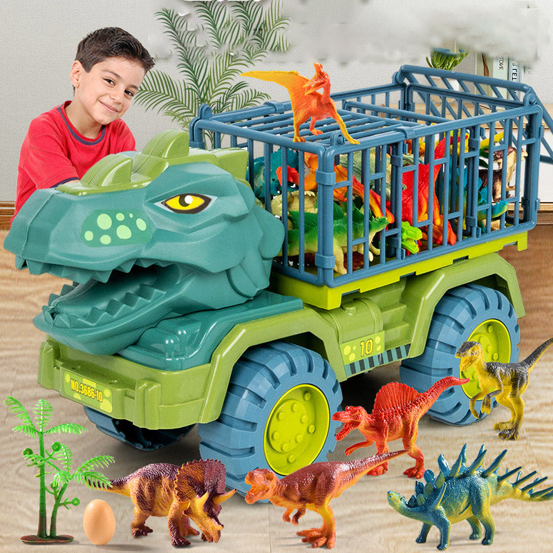 Dinosaur Transporter Children's Toy Set Boy Tyrannosaurus Rex Triceratops Car Solid Dinosaur Fall Resistant