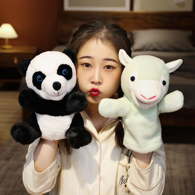 New Animal Hand Puppet Panda Rabbit Donkey Lamb Children's Toys Interactive Hand Puppet To Appease Doll