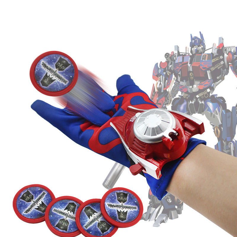 Spiderman Launcher Gloves Captain America Hulk Optimus Prime Iron Man Card Launcher Gloves Toys