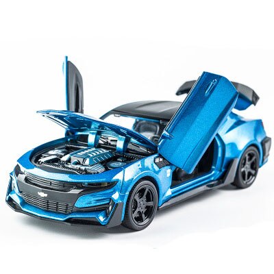 KIDAMI 1:32 Alloy Diecast Car Model Chevrolet Camaro Pull Back Sound Light Kids Toy Car Collection for Children's Gifts машинки