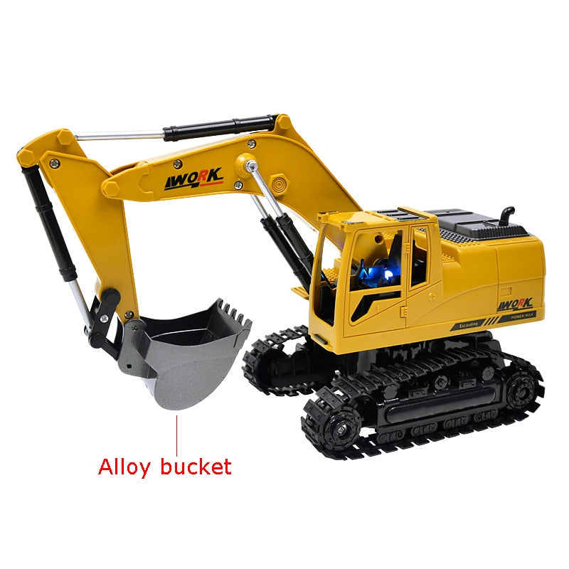 Simulation RC excavator toys with Music and light Children's Boys RC truck toys gifts RC Engineering car tractor brinquedos