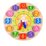 Digital Color Clock Wood Watch Jigsaw Wooden Cognitive Toys Cartoon Animal Threading Block Assembly Toys Math Learning Kids