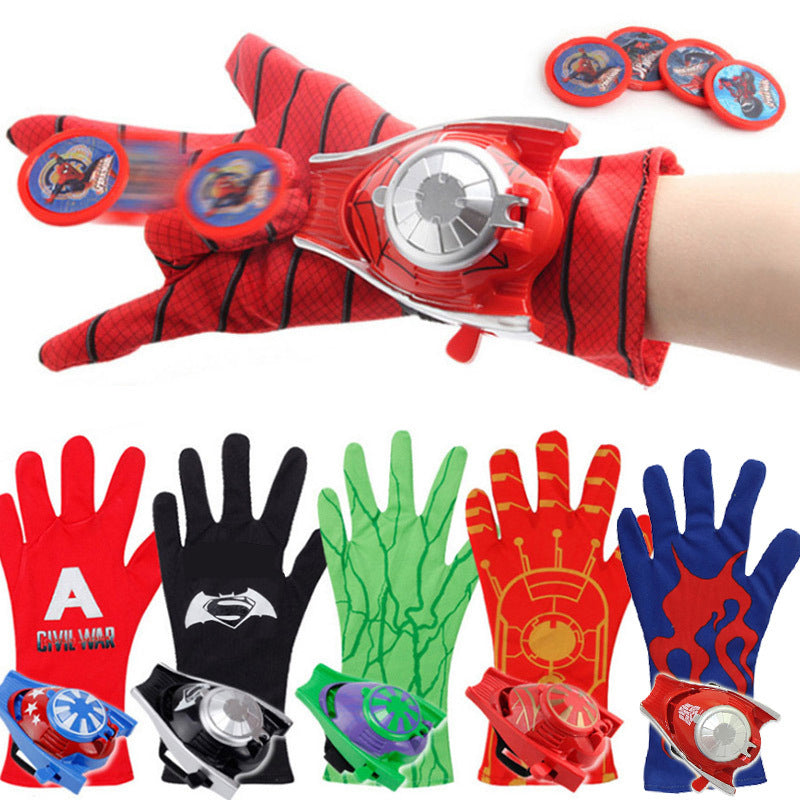 Spiderman Launcher Gloves Captain America Hulk Optimus Prime Iron Man Card Launcher Gloves Toys