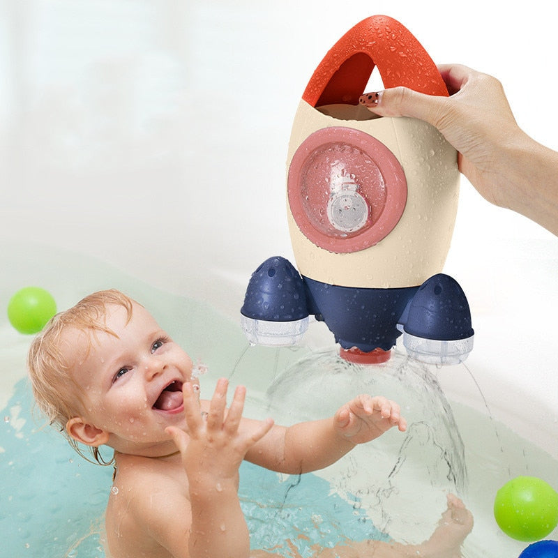 Baby Toys Spin Water Spray Rocket Bath Toys for Children Toddlers Shower Game Bathroom Sprinkler Baby Bath Toy for Kids Gifts