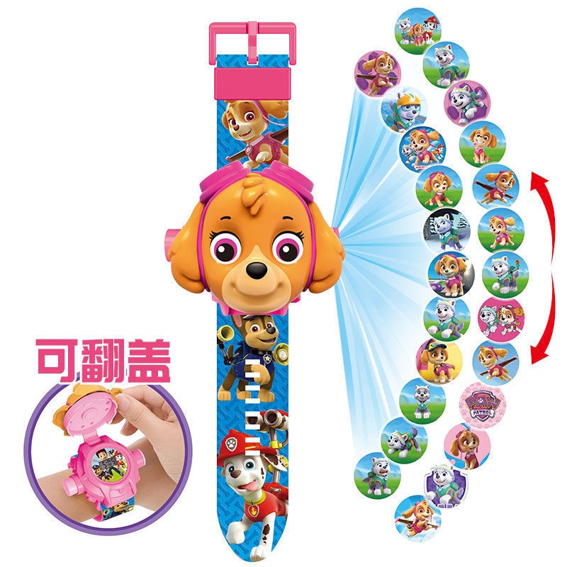 Paw Patrol Toys 3D Projection Digital Watch Dog Puppy Patrulla Canina Anime Action Figures Model Toy Marshall Chase Kid Gift Set