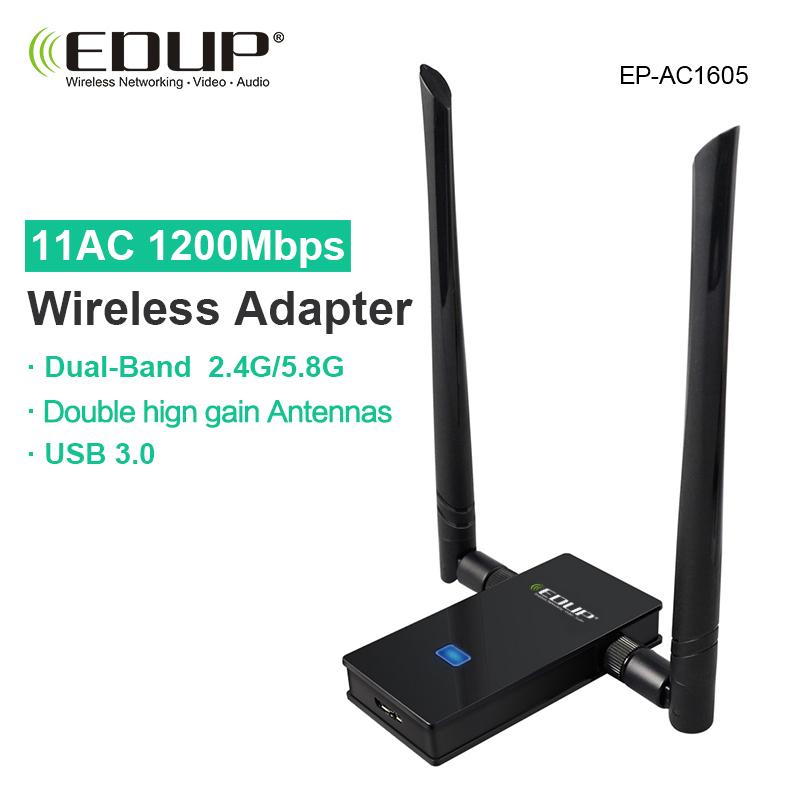 EDUP usb wifi adapter 1200mbps 5ghz high gain wifi antenna 802.11ac long distance receiver usb 3.0  ethernet
