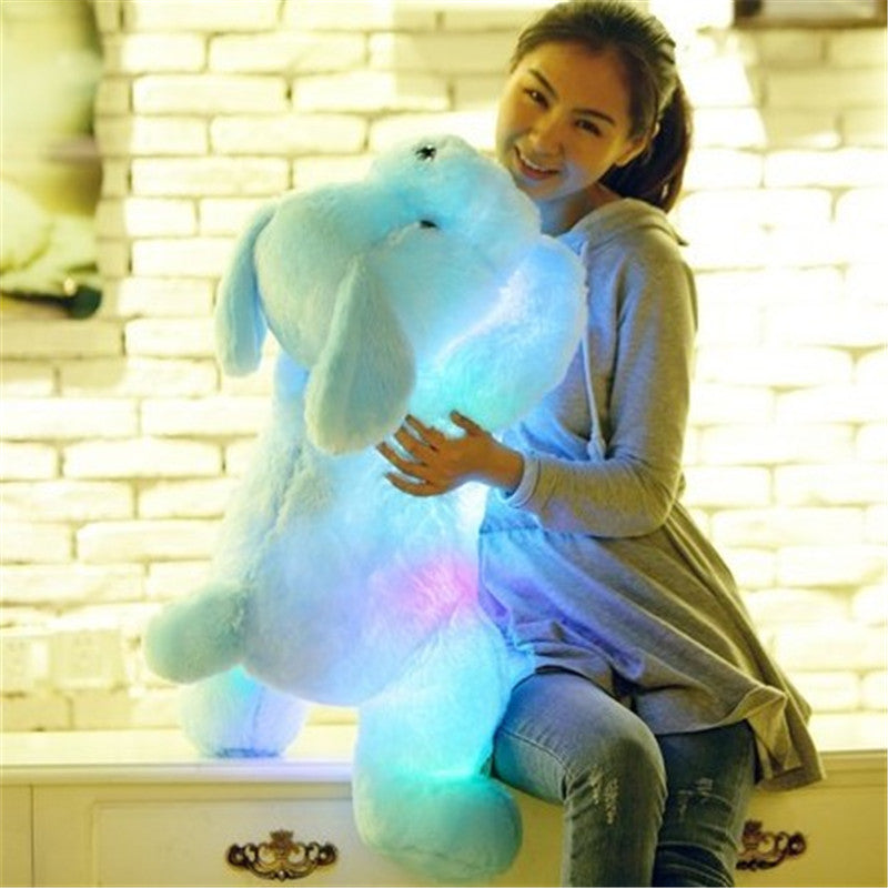 50cm Luminous Dog Plush Doll with Colorful LED Glowing - Children's Toy for Girls