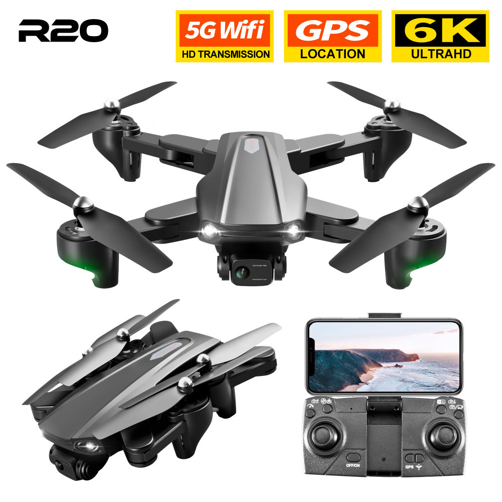 R20 Cross-Border GPS Drone with 4K Dual-Camera & Optical Flow Positioning - HD Aerial Photography Quadcopter