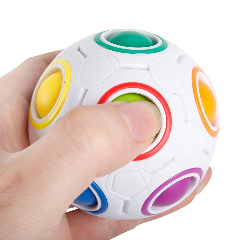 Adult Kid Ball Magic Cube Toy Plastic Creative Rainbow Football Puzzle Children Learning Educational Fidget Toys