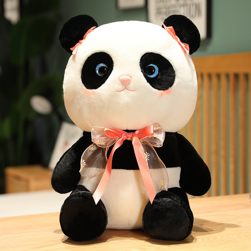 New Cute Plush Rose Knot Panda Doll Plush Panda Doll Children's Toys