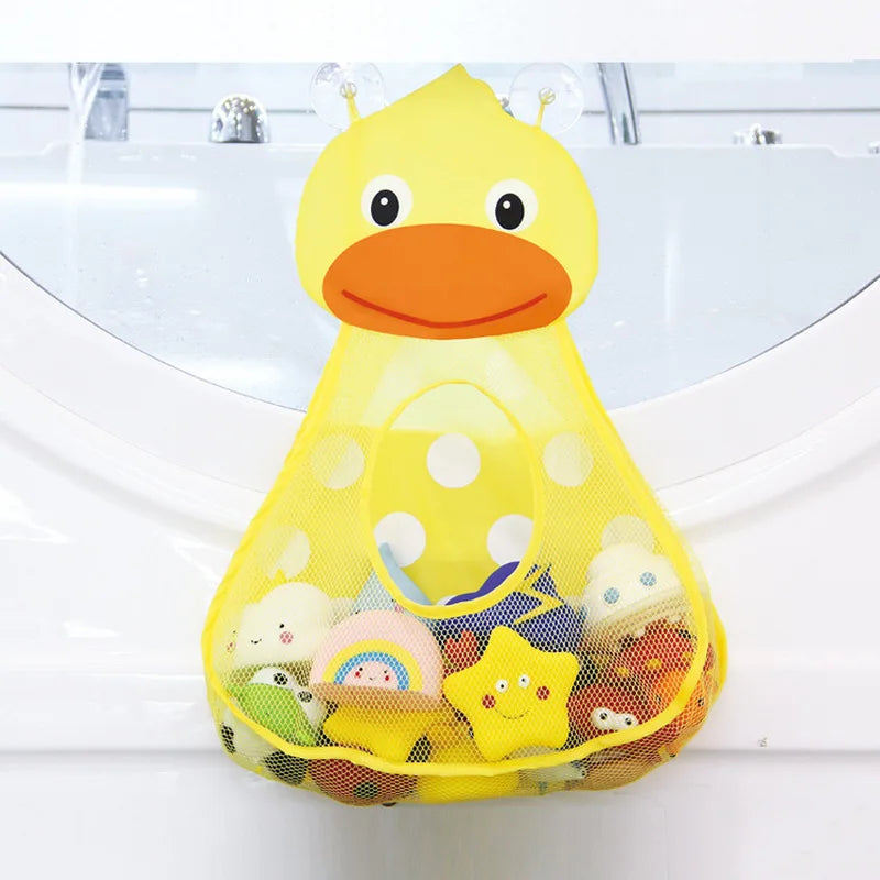 Baby Shower Bath Toys Duck Little Frog Rabbit Baby Kid Toy Storage Mesh with Strong Suction Cups Toy Bag Net Bathroom Organizer
