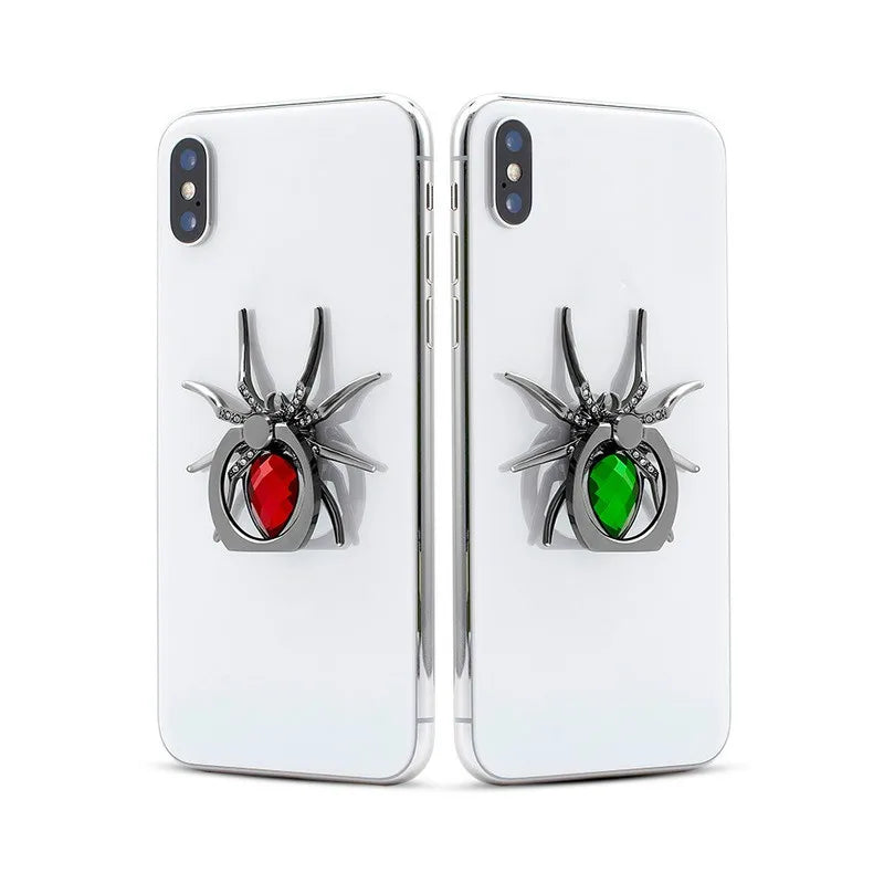 Universal Luxury Biling Diamond Metal Spider Mobile Phone Finger Ring Holder 360 Rotate Stand for iPhone Sumsang Huawei Xiaomi